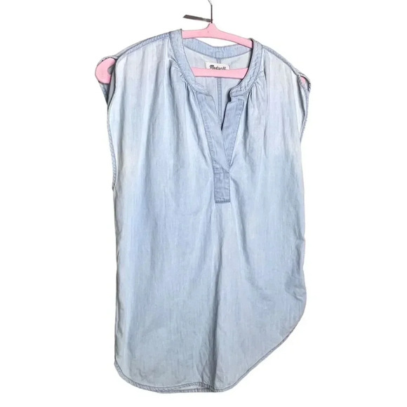 Madewell Oversized Denim Popover Top Sz. XXS - Picture 3 of 11